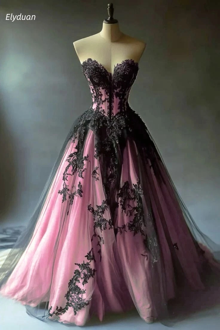 Badminton Victory - Vintage Black Lace Gothic Wedding Dress