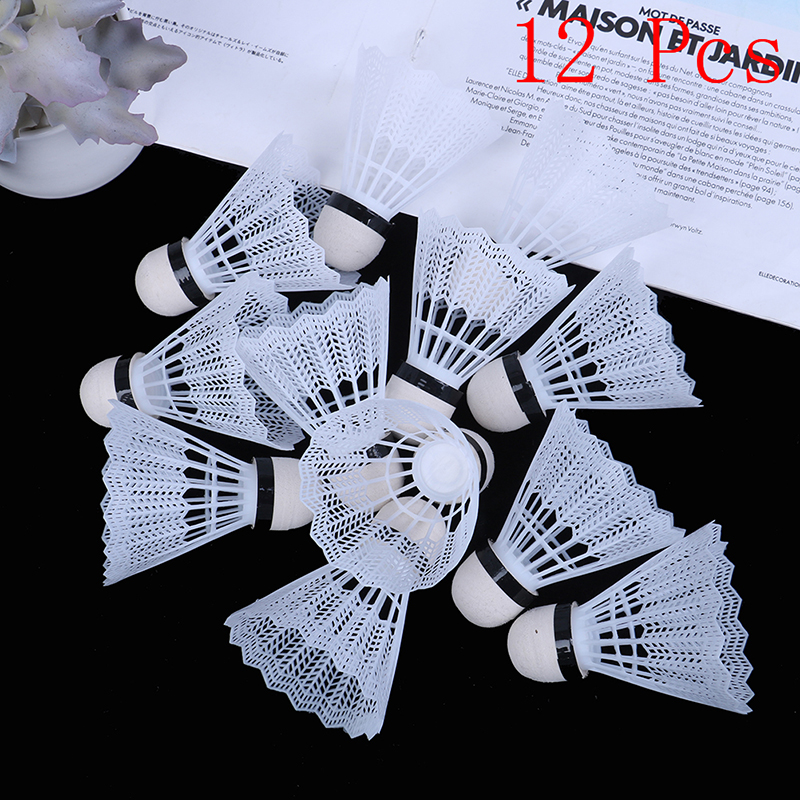 Badminton Nylon Shuttlecock - 12Pcs Plastic Badminton Shuttlecock Lightweight For