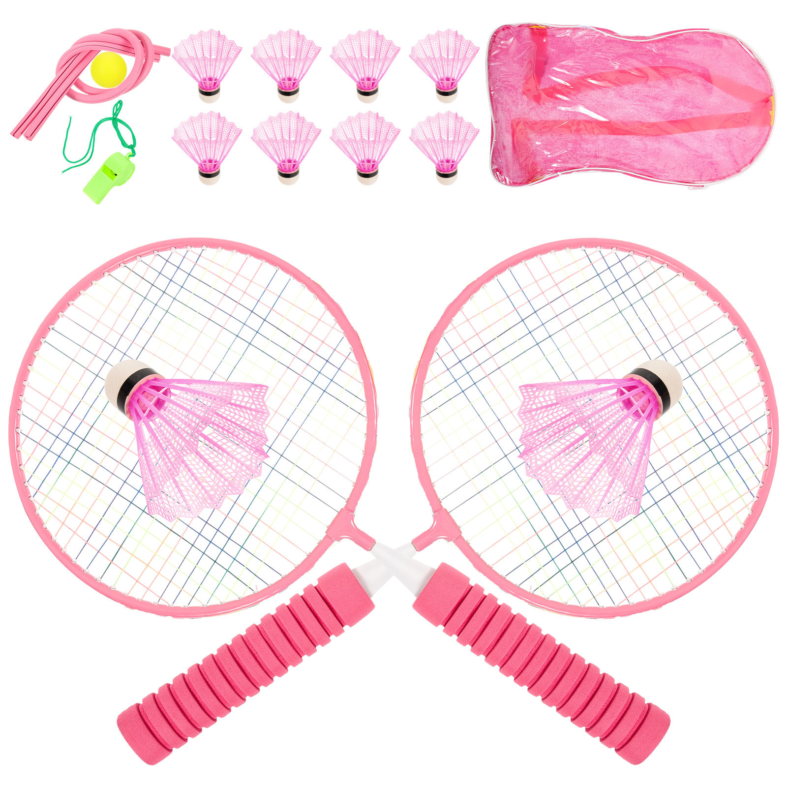 Badminton Nylon Shuttlecock - 1Set Lightweight Nylon Aluminum Badminton Racket